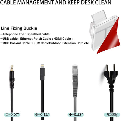 Self-adhesive Cable Holder Fixer Clips Organizer Clamp Management Adhesive For Home Office Car Clamp Wire Manager Wall Stickers - ALPENZO
