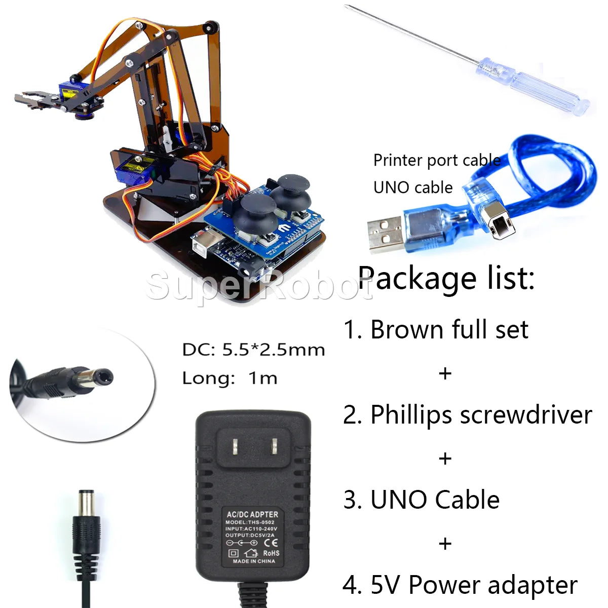 SG90 MG90S 4 Dof Unassembly Acrylic Mechanical Robot Manipulator Claw Kit For Arduino Robot Arm STEAM Kit Programming Robot Arm ALPENZO