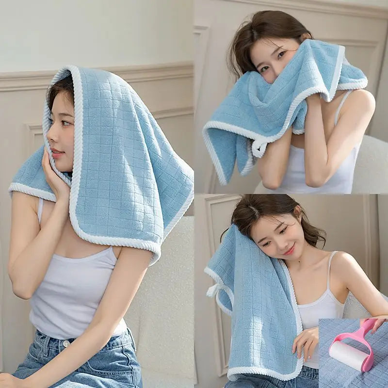Square Spiral Bath Towel Designer Solid Color Quick Drying Water Absorbing Dry Hair Household And Daily Use Soft Square-Towels - ALPENZO
