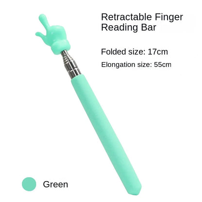Retractable Teacher Pointer Finger Design StainlessSteel Telescopic School Teaching Pointer Stick Teacher Supplies for Classroom ALPENZO