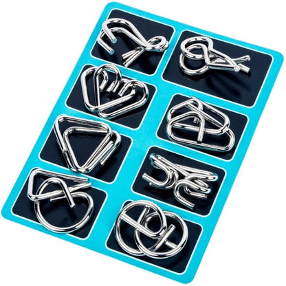 Nine link Metal Children's Puzzle Toy Adult Ieisure Stress Reducing Intelligence Buckle 8-piece Set With Detachable Buckle ALPENZO