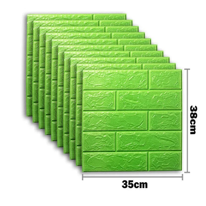 10pcs Self Adhesive Decor 3D Foam Wall Stickers Pane Room Waterproof peel and stick Brick Wallpaper for Interior Decoration - ALPENZO