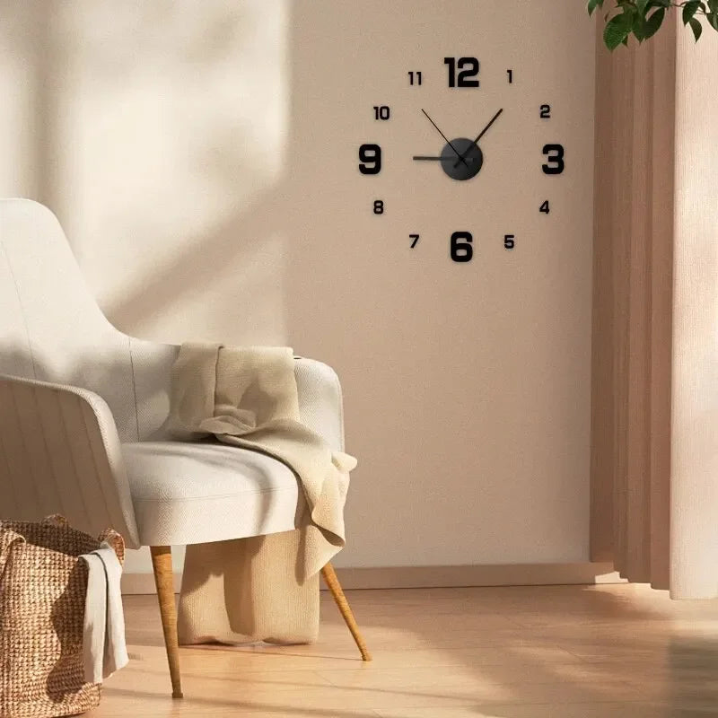 Modern Home Creative Frameless DIY Wall Decoration Wall Decoration Silent Clock Living Room Office Bedroom Wall Decoration Art - ALPENZO
