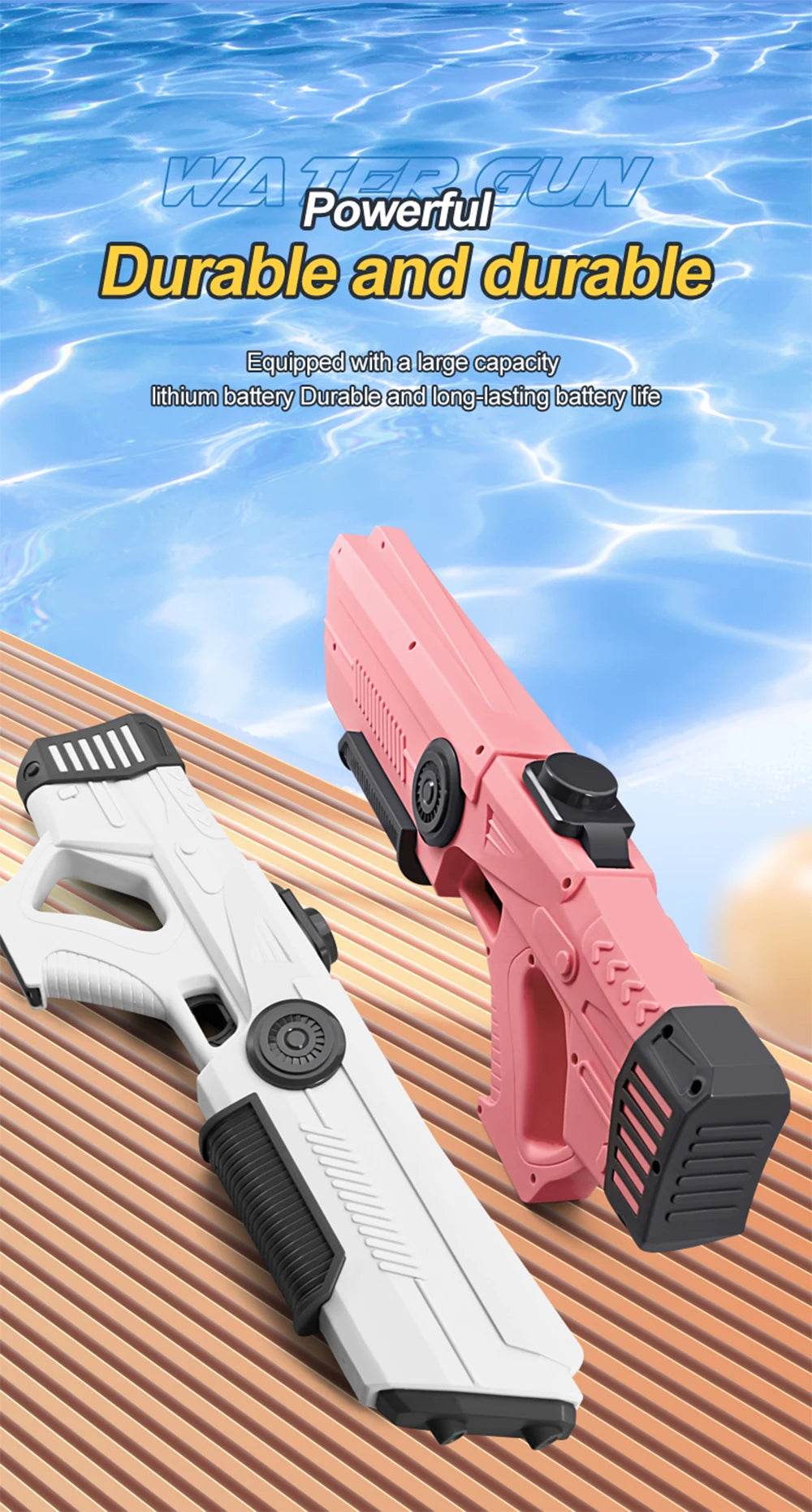 Electric Automatic Water Storage Gun Toys Portable Children Summer Beach Outdoor Fight Fantasy Spray Gun Toys Boy Kid Adult Game ALPENZO