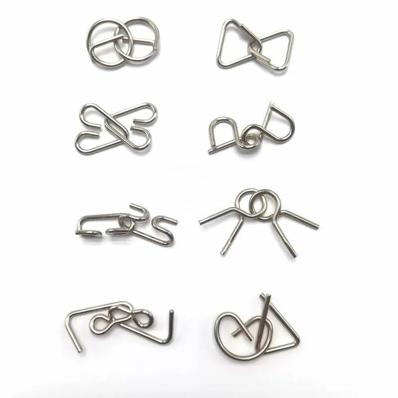 8 Pcs Jiulian Series Metal Kids Educational Toys Intelligence Buckle Sets Unlock Decompression Toys ALPENZO