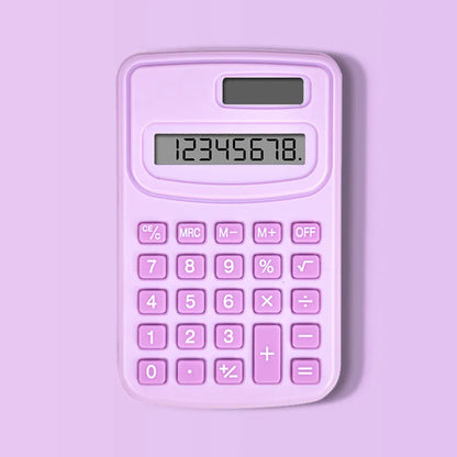 Small Solar Calculator Portable Calculator Cute 8 Digits LCD Electronic Calculator Home Office Primary School Teaching Supplies ALPENZO