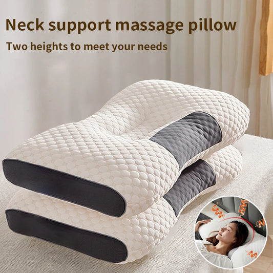 New Neck Pillow Help Sleep Protect The Neck Cervical Orthopedic Soybean Fiber Massage Household SPA Pillow For Sleeping Almohada - ALPENZO