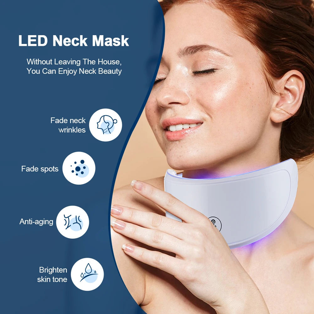 7 Colors Led Facial Mask With Neck Red Light Therapy Mask For Skin Tightening Lifting Anti-aging Bio-Light Beauty Whitening Home ALPENZO