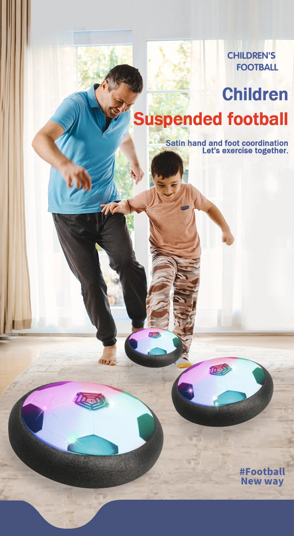 1 Pcs Battery Type Electric Light Air Cushion Indoor Parent Child Exercise Suspended Football ALPENZO