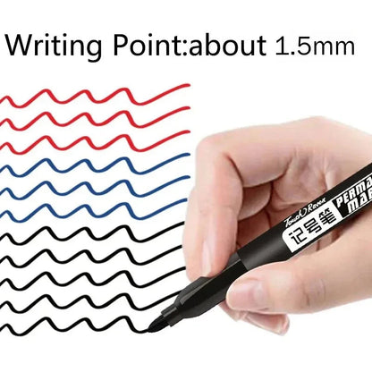 Permanent Marker Pen Drawing Markers Black Blue Red Waterproof Ink Sketch Pens Stationery Art School Supplies For Glass Metal ALPENZO