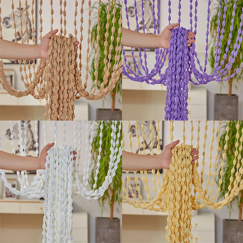 1*2M Beaded String Curtain Door Curtain Bead Thread Tassel Curtain Window Wall Panel Room Divider Doorway Home Wedding Acces - ALPENZO