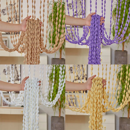 1*2M Beaded String Curtain Door Curtain Bead Thread Tassel Curtain Window Wall Panel Room Divider Doorway Home Wedding Acces - ALPENZO