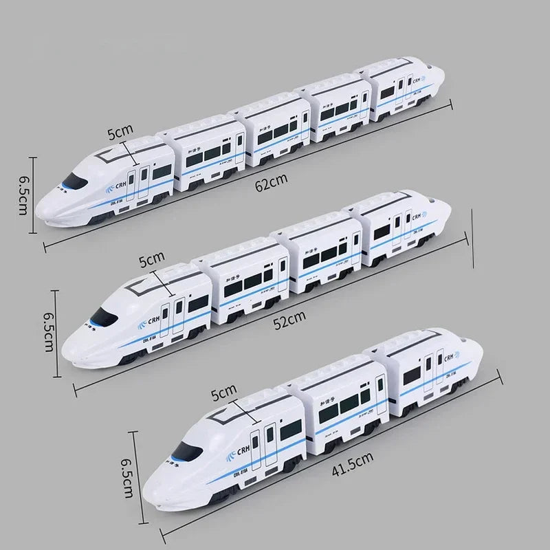 Kids DIY Simulation High Speed Railway Train Toy Car Electric Sound Light Model Train Educational Toys Boys Girls Gift Birthday ALPENZO