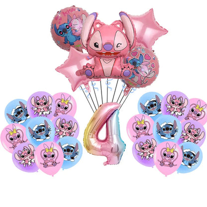 Disney Pink Lilo&Stitch Birthday Party Decorations Disposable Plate Angel Balloon Baby Shower Girls Birthday Party Supplies ALPENZO