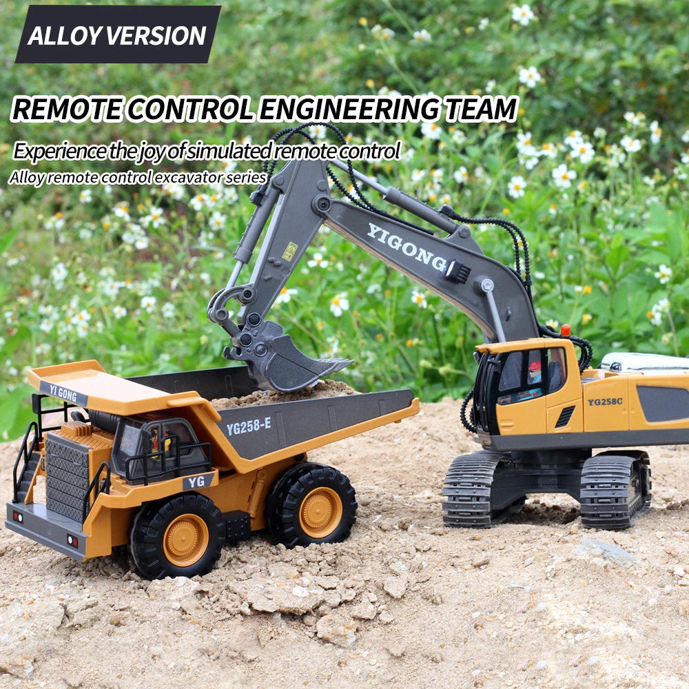 RC Car Children Toys Remote Control Car Toys For Boys Radio Control Excavator Dump Truck Bulldozer Electric Car Kids Toys Gift ALPENZO