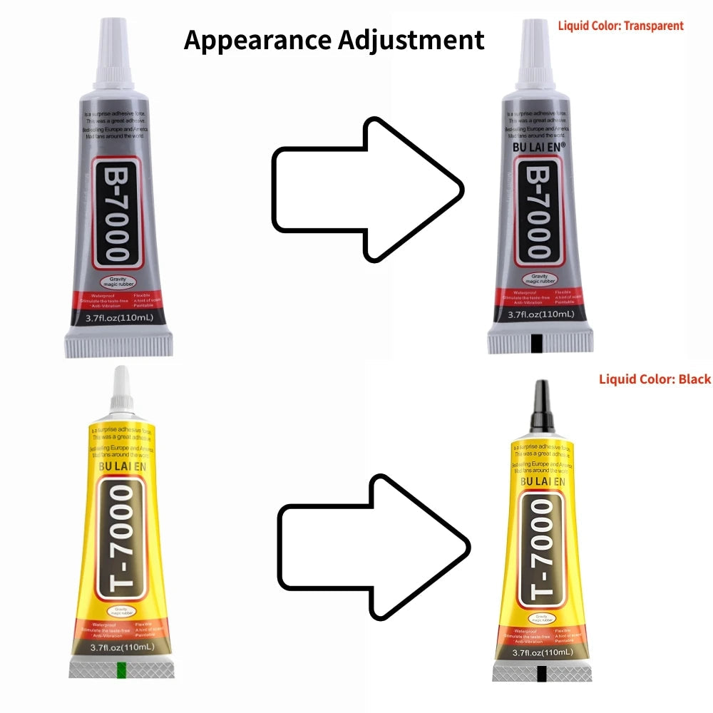 1 pc 15/50/110ml B-7000 Glue T-8000 Adhesive Epoxy Resin Repair Cell Phone Touch Screen Liquid Glue Jewelry Craft Adhesive Glue ALPENZO