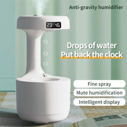 Anti-Gravity Humidifier With Clock Water Drop Backflow Aroma Diffuser Large Capacity Office Bedroom Mute Household Sprayer ALPENZO