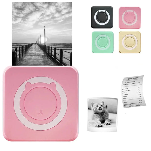 Portable Mini Thermal Printer Wirelessly BT 203dpi Photo Label Memo Wrong Question Printing With USB Cable Imprimante Portable - ALPENZO