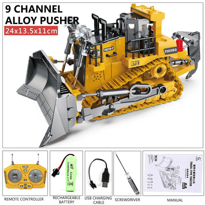RC Excavator Dumper Car 2.4G Remote Control Engineering Vehicle Crawler Truck Bulldozer Toys for Boys Kids Christmas Gifts ALPENZO