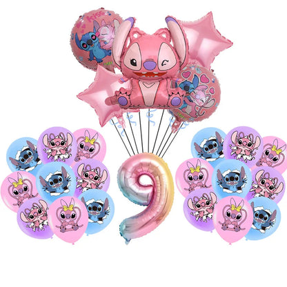 Disney Pink Lilo&Stitch Birthday Party Decorations Disposable Plate Angel Balloon Baby Shower Girls Birthday Party Supplies ALPENZO