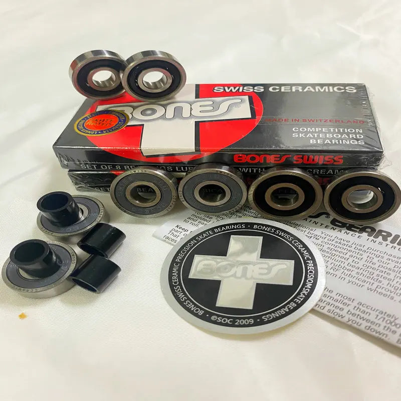 Skateboard Bearings 8 Pack Spacers & Washers Bundle 608 High Rotation Ceramic Bearin Precision Skateboard Bearings Roller Skates