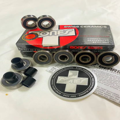 Skateboard Bearings 8 Pack Spacers & Washers Bundle 608 High Rotation Ceramic Bearin Precision Skateboard Bearings Roller Skates