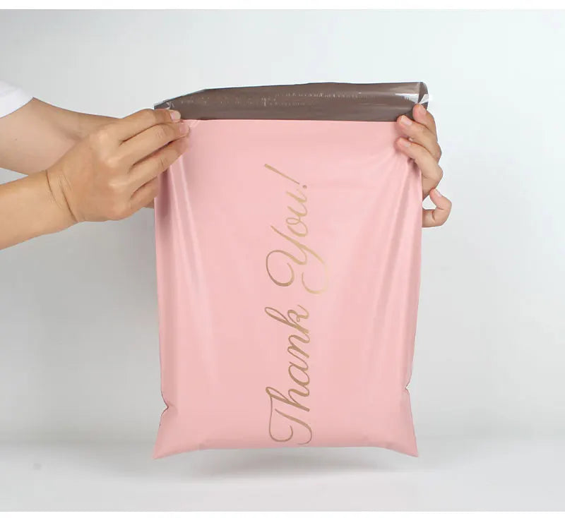 INPLUSTOP Pink Poly Express Mailing Pouch THANK YOU Clothing Opaque Courier Parcel Bag Envelope Logistics Storage Bags ALPENZO