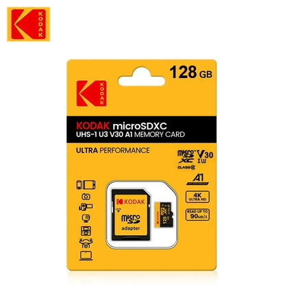 Kodak Micro SD Card Memory Card Class 10 32GB 64GB 128GB 256GB U3 4K High Speed Cartao De Memoria Flash Memory TF Mecard C10 - ALPENZO