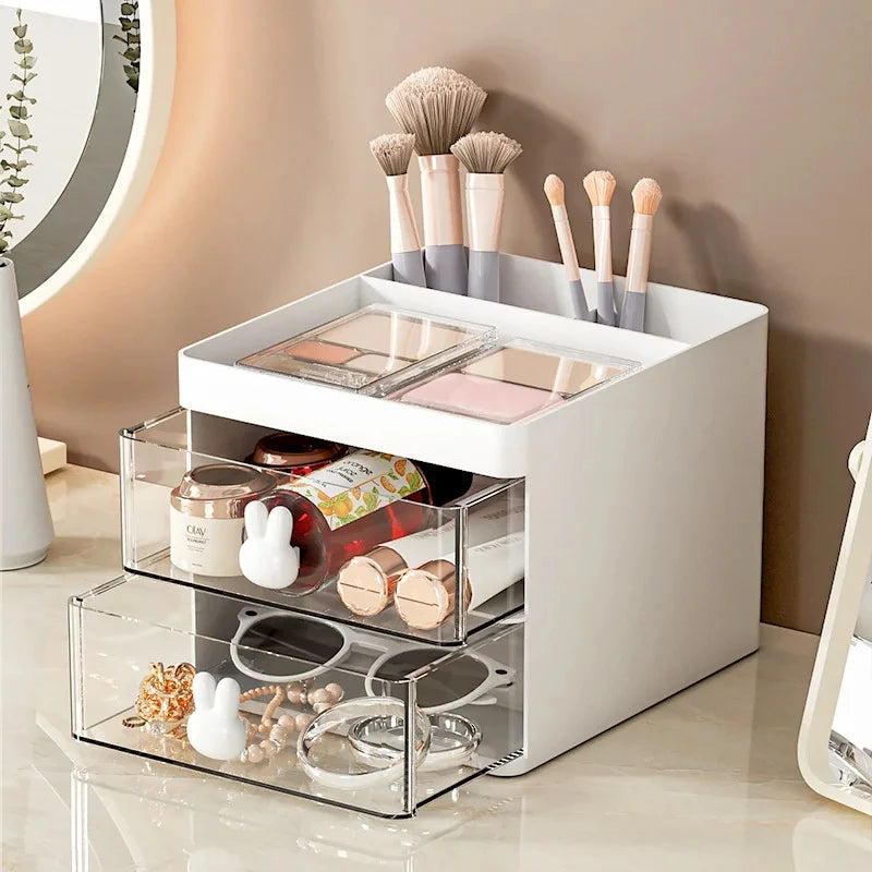Small Desk Organizer With Drawer, Office Desktop Storage Box, Makeup Organizer, Business Card/Pen/Pencil/Mobile Phone/Stationery ALPENZO