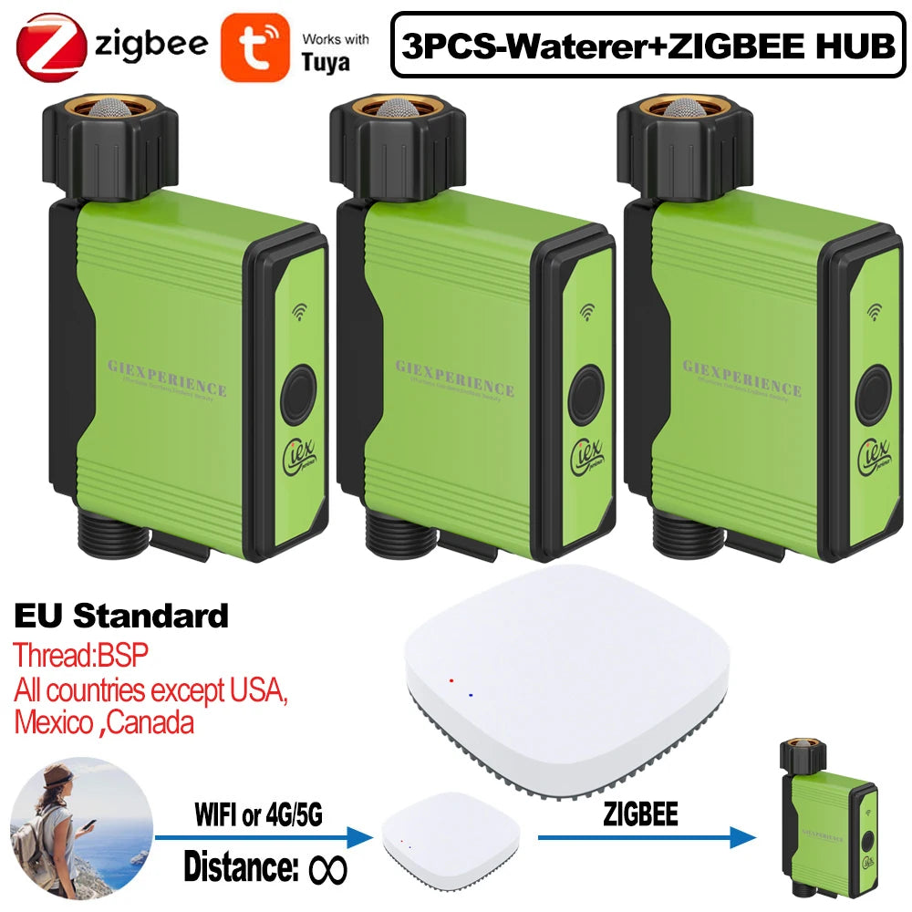 ZIGBEE WIFI Garden Watering Timer Smart Sprinkler Drip Irrigation System Built-in Water Flow Recorder Controller TUYA - ALPENZO