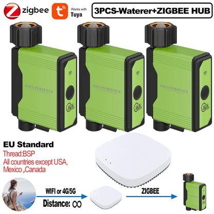 ZIGBEE WIFI Garden Watering Timer Smart Sprinkler Drip Irrigation System Built-in Water Flow Recorder Controller TUYA - ALPENZO