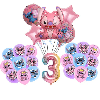 Disney Pink Lilo&Stitch Birthday Party Decorations Disposable Plate Angel Balloon Baby Shower Girls Birthday Party Supplies ALPENZO