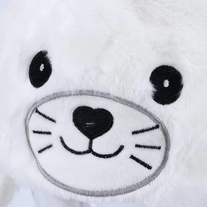 Seal Animal Ear Move Hat White Plush Bunny Ears Moving Jumping Up Toys Dress Up Funny Cosplay Party for Kids Christmas Gift ALPENZO