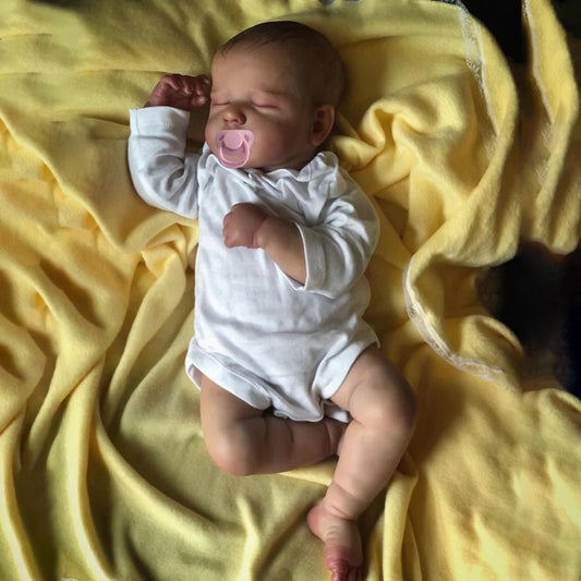 MRB 50CM Realistic Finished Bebe Reborn Silicone Vinyl Cloth Body Doll LouLou Handmade Toy For Girls Christmas Gift ALPENZO