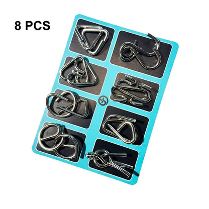 8 Pcs Jiulian Series Metal Kids Educational Toys Intelligence Buckle Sets Unlock Decompression Toys ALPENZO