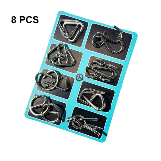 8 Pcs Jiulian Series Metal Kids Educational Toys Intelligence Buckle Sets Unlock Decompression Toys ALPENZO