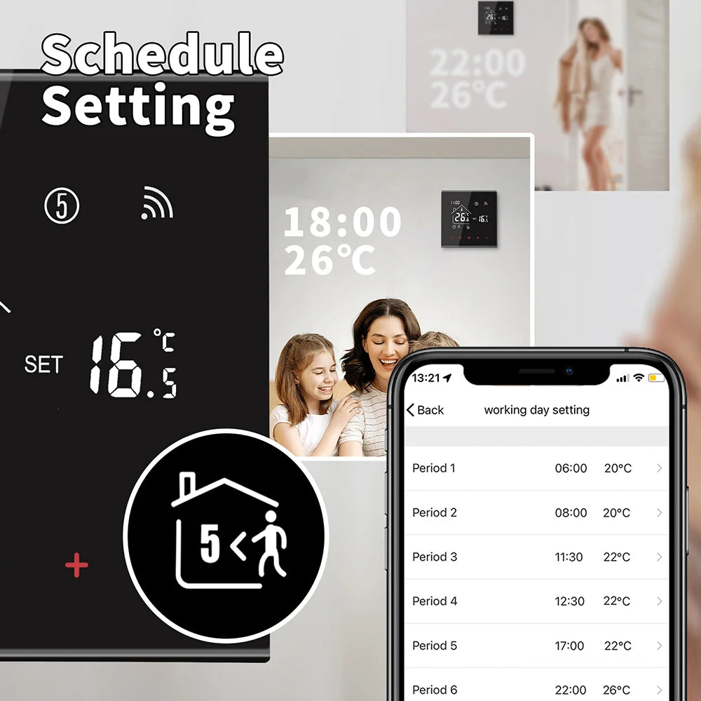 MINCO HEAT M4A Warm Floor Thermostat Tuya WiFi 3A 16A Electric/Gas Boiler/Water Heating Temperature Controller 1PC - ALPENZO