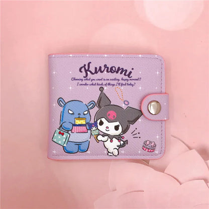 Kawaii Sanrio Pu Casual Money Bag Hello Kitty Cinnamoroll My Melody Kuromi Coin Purse Card Holder Wallet With Buttons ALPENZO