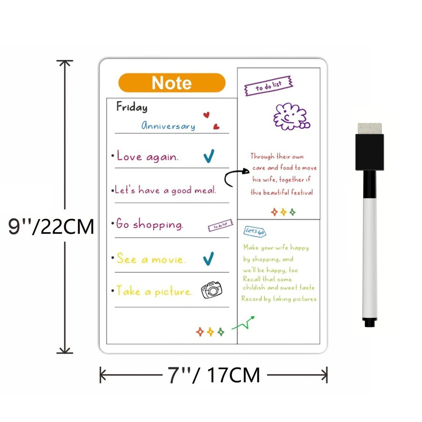 Magnetic Calendar For Fridge Monthly Weekly Planner Calendar Table Dry Erase Whiteboard With Pen Fridge Sticker Message Board ALPENZO