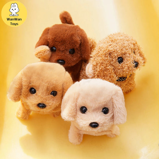Plush Electric Puppy Simulation Pet Dog Can Walk Teddy Dog Golden Retriever Bichon Frize Dog Children Can Bark Run And Rock ALPENZO