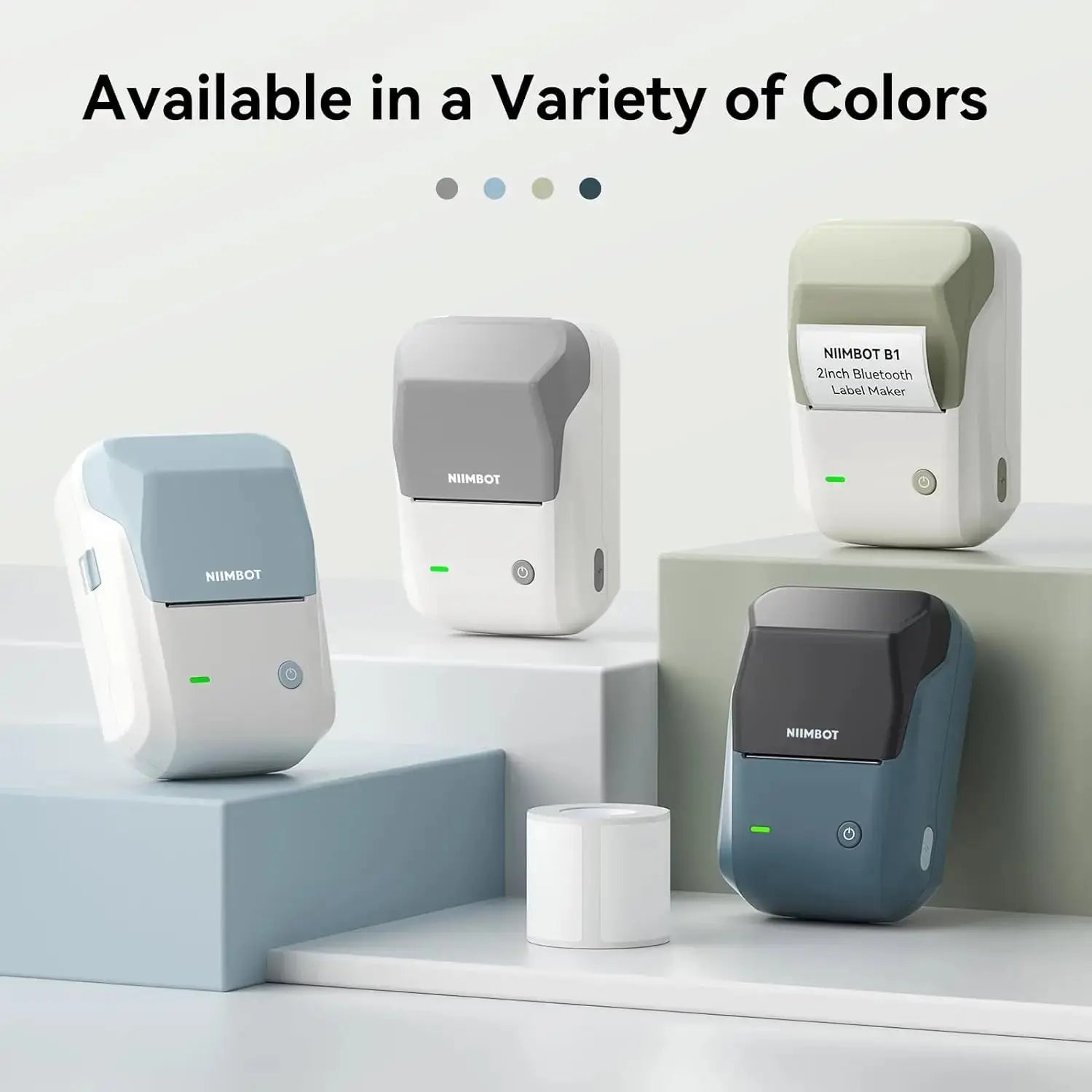 NIIMBOT B1 Portable Thermal Printer With Tapes 2 Inch Adhesive Label Machine Mini Bluetooth Sticker Maker Waterproof Labels Roll - ALPENZO