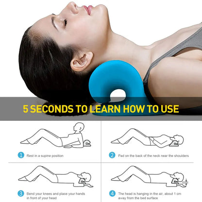 Cervical Neck Shoulder Stretcher Massage Pillow Traction Device Muscle Relaxation Relieve  Pain Cervical Spine Correction - ALPENZO