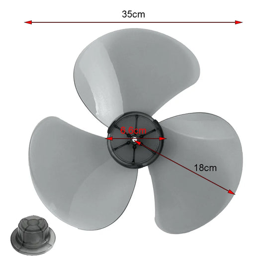 16Inch 3 Leaves Plastic Fan Blade Electric Fan Accessories Household Standing Pedestal Fan Blade Table Fanner With Nut Cover - ALPENZO