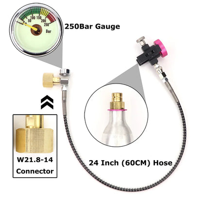 Soda Quick Connect Pink Co2 Cylinder Refill Adaptor Filling Station Fit Soda @ stream Terra DUO Art Cylinder
