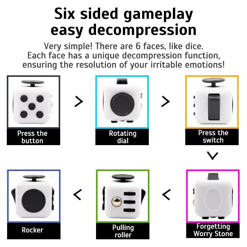 Fidget Cube Antistress Hand Spinner Decompression Toy for Autism ADHD Anxiety Sensory Toys for Kids Adults Stress Relief Toys ALPENZO