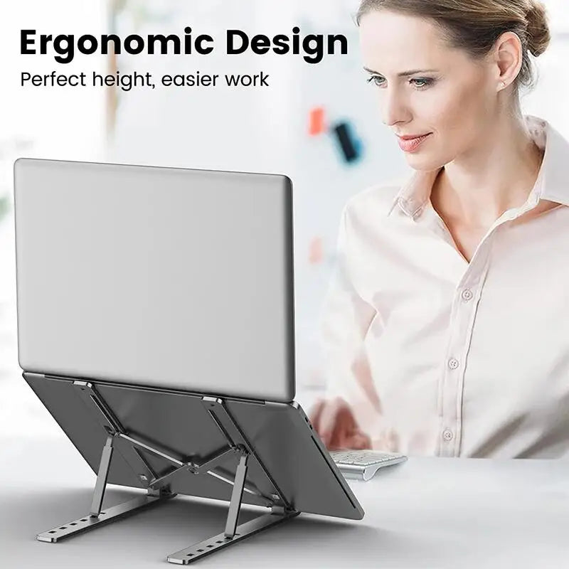 Portable Laptop Stand Aluminum Notebook Support Computer Bracket Macbook Air Pro Holder Accessories Foldable Lap Top Base For Pc - ALPENZO