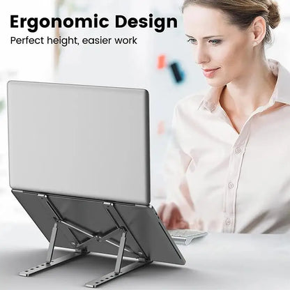 Portable Laptop Stand Aluminum Notebook Support Computer Bracket Macbook Air Pro Holder Accessories Foldable Lap Top Base For Pc - ALPENZO