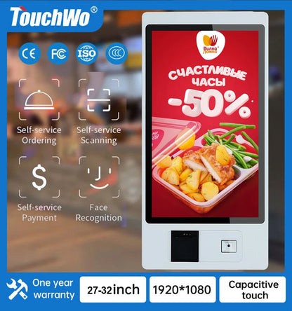 TouchWo 27 32 inch Windows/Android OS Capacitive Touch Screen Pc Touchscree Self Service Ticket/Payment/Ordering Kiosk - ALPENZO