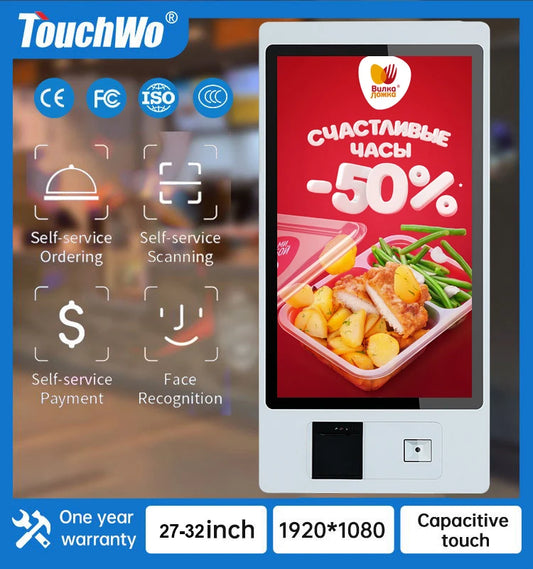 TouchWo 27 32 inch Windows/Android OS Capacitive Touch Screen Pc Touchscree Self Service Ticket/Payment/Ordering Kiosk - ALPENZO