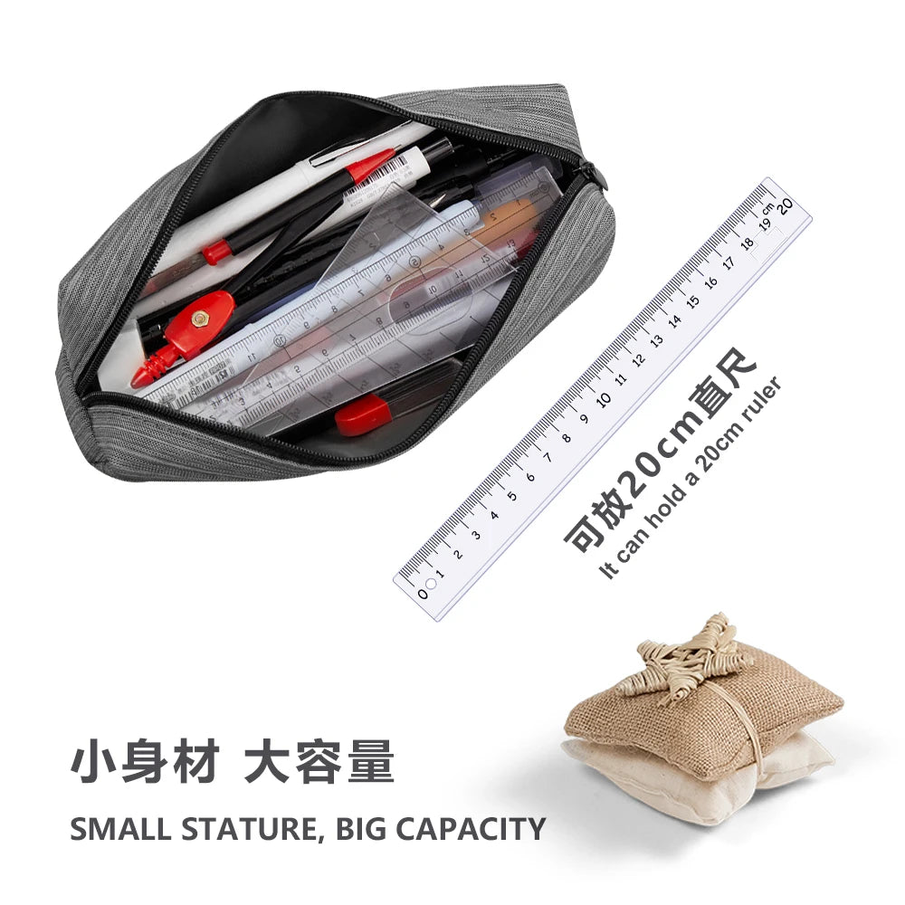 SeamiArt 1pc Small Solid Color Simple Zipper Kawai Pencil Case Mini Pen Bags Papeleria Stationery for School Office Suppliers ALPENZO